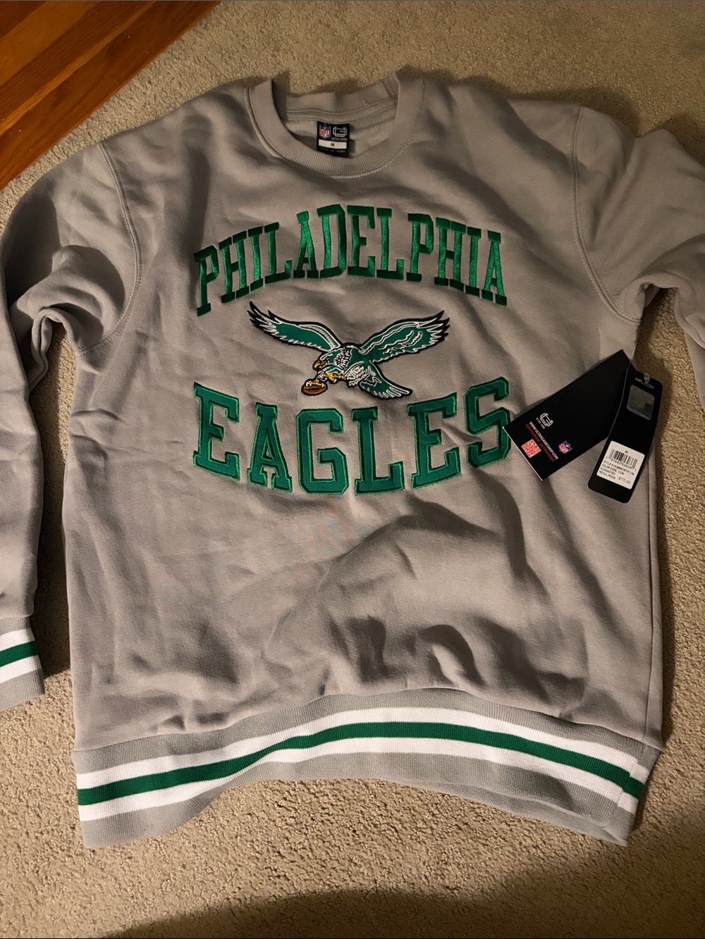 Philadelphia Eagles Gray Crewneck Pullover Sweatshirt
